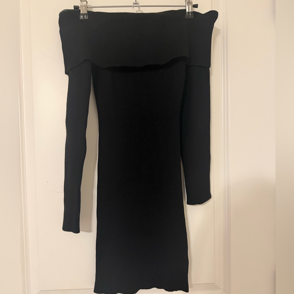 Edited Black Off the Shoulder Dress